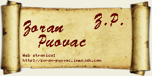 Zoran Puovac vizit kartica